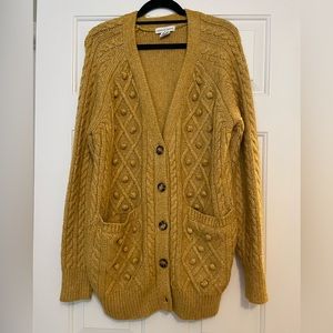 Mustard yellow chunky cardigan sz M